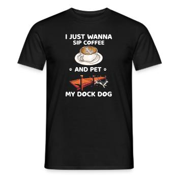 Conception de plongée à quai pour le saut de chien et le chien de quai - T-shirt homme - noir - Devant - AI Model Male 178 light (178cm)