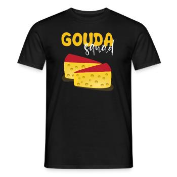 Devis fromagerie pour les amateurs de fromage Gouda et de Gouda - T-shirt homme - noir - Devant - AI Model Male 178 light (178cm)