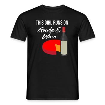 Gouda design pour fromagerie laitière et fromage Gouda - T-shirt homme - noir - Devant - AI Model Male 178 light (178cm)