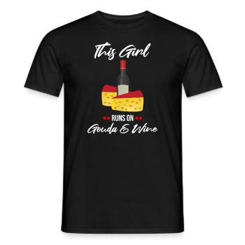 Gouda cheese design for Gouda Fnas and Charcuterie - Men's T-Shirt - black - Front - AI Model Male 178 light (178cm)