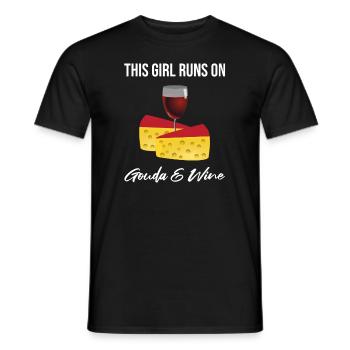 Devis fromagerie pour les amateurs de fromage Gouda et de Gouda - T-shirt homme - noir - Devant - AI Model Male 178 light (178cm)