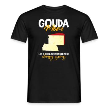 Gouda design pour fromagerie laitière et fromage Gouda - T-shirt homme - noir - Devant - AI Model Male 178 light (178cm)