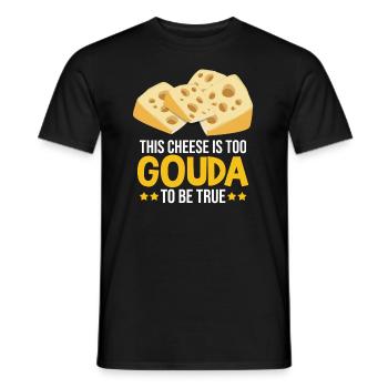 Smoked Gouda design and Gouda gourmet - Men's T-Shirt - black - Front - AI Model Male 178 light (178cm)