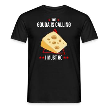Gouda lovers for smoked Gouda - Men's T-Shirt - black - Front - AI Model Male 178 light (178cm)