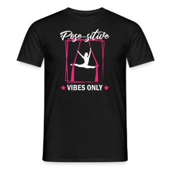 Aerial Silk Dancer for Aerial Ribbon and Aerialist - Men's T-Shirt - black - Front - AI Model Male 178 light (178cm)
