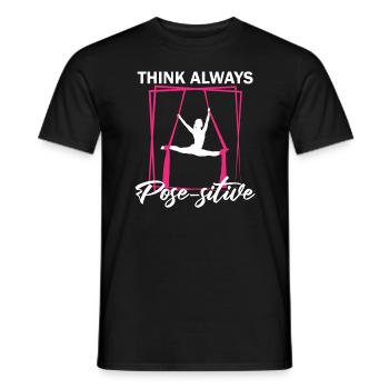 Aerial Silks for Aerial Yoga and Aerial Gymnastics - Men's T-Shirt - black - Front - AI Model Male 178 light (178cm)
