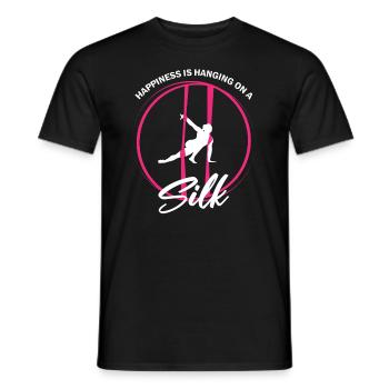Aerial Silks für Aerial Yoga und Aerial Gymnastics - Männer T-Shirt - Schwarz - Vorne - AI Model Male 178 light (178cm)