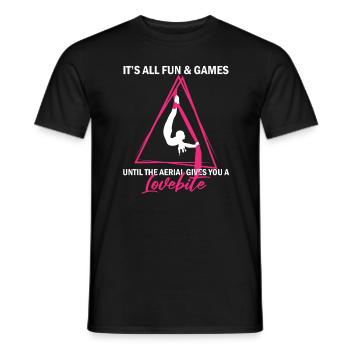 Aerial Silks für Aerial Yoga und Aerial Gymnastics - Männer T-Shirt - Schwarz - Vorne - AI Model Male 178 light (178cm)