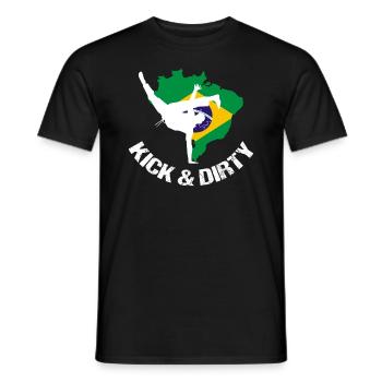 Ginga Capoeira pour les arts martiaux brésiliens - T-shirt homme - noir - Devant - AI Model Male 178 light (178cm)
