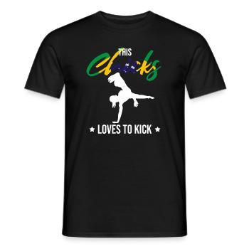 Arts martiaux brésiliens pour instruments de capoeira - T-shirt homme - noir - Devant - AI Model Male 178 light (178cm)