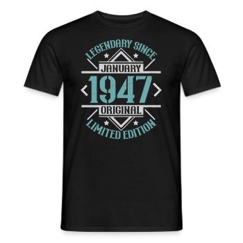 Legendary since January 1947 limited edition - Men's T-Shirt - black - Front - AI Model Male 178 light (178cm)