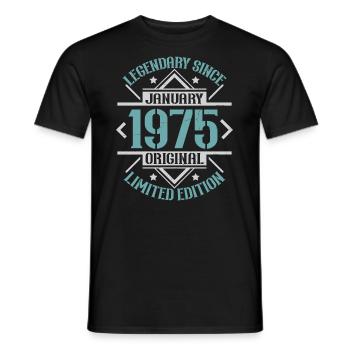 Légendaire depuis janvier 1975 édition limitée - T-shirt homme - noir - Devant - AI Model Male 178 light (178cm)