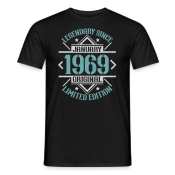 Légendaire depuis janvier 1969 édition limitée - T-shirt homme - noir - Devant - AI Model Male 178 light (178cm)