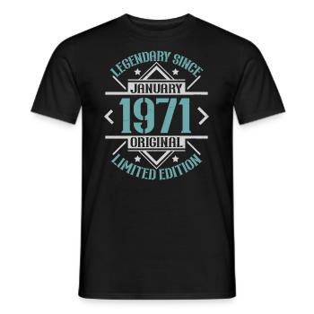 Légendaire depuis janvier 1971 édition limitée - T-shirt homme - noir - Devant - AI Model Male 178 light (178cm)
