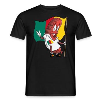 Bratwurst de porc camerounais - T-shirt homme - noir - Devant - AI Model Male 178 light (178cm)