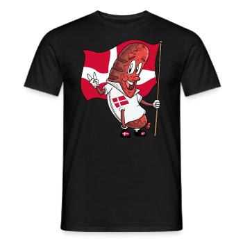 Bratwurst de porc danois - T-shirt homme - noir - Devant - AI Model Male 178 light (178cm)