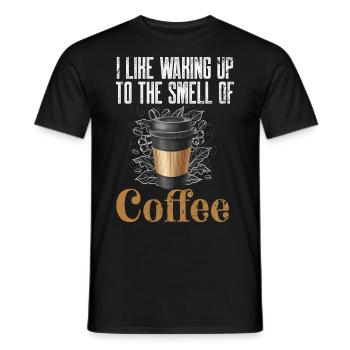 Morgenkaffee Aufwachen mit dem Geruch von Koffein - Männer T-Shirt - Schwarz - Vorne - AI Model Male 178 light (178cm)