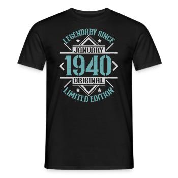 Legendary since January 1940 limited edition - Men's T-Shirt - black - Front - AI Model Male 178 light (178cm)