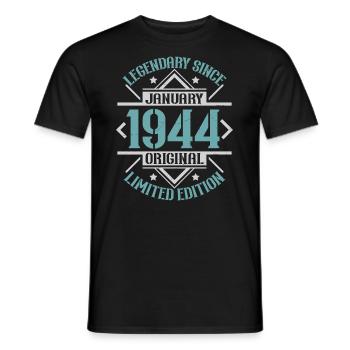 Legendary since January 1944 limited edition - Men's T-Shirt - black - Front - AI Model Male 178 light (178cm)
