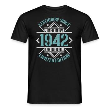 Légendaire depuis janvier 1942 édition limitée - T-shirt homme - noir - Devant - AI Model Male 178 light (178cm)