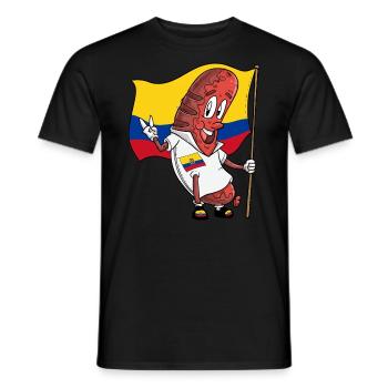 Saucisse de porc équatorienne - T-shirt homme - noir - Devant - AI Model Male 178 light (178cm)