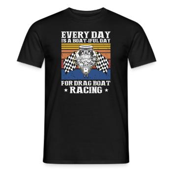 Racing boat design for drag boat racing - Men's T-Shirt - black - Front - AI Model Male 178 light (178cm)