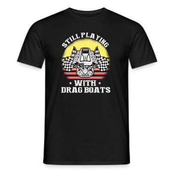 Conception de bateaux de course pour les courses de dragsters - T-shirt homme - noir - Devant - AI Model Male 178 light (178cm)