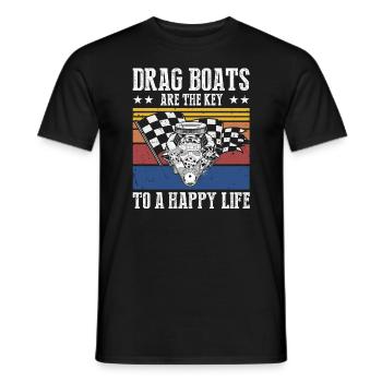 Conception de bateaux de course pour les courses de dragsters - T-shirt homme - noir - Devant - AI Model Male 178 light (178cm)