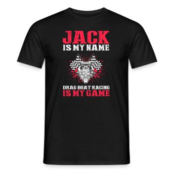 Conception de course de hors-bord pour les plaisanciers de course - T-shirt homme - noir - Devant - AI Model Male 178 light (178cm)