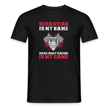 Conception de bateaux de dragster pour les plaisanciers de course - T-shirt homme - noir - Devant - AI Model Male 178 light (178cm)