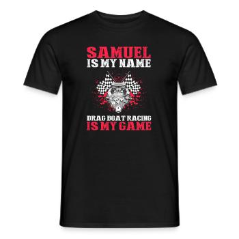 Conception de bateaux de dragster pour les plaisanciers de course - T-shirt homme - noir - Devant - AI Model Male 178 light (178cm)
