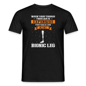 Artificial limb design for leg prosthesis - Men's T-Shirt - black - Front - AI Model Male 178 light (178cm)