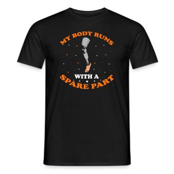 Artificial Leg Design for Prosthetic Leg - Men's T-Shirt - black - Front - AI Model Male 178 light (178cm)