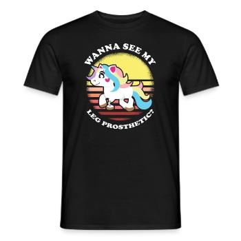 Bionic Leg Design for Prosthetic Leg - Men's T-Shirt - black - Front - AI Model Male 178 light (178cm)