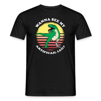 Bionic Leg Design for Prosthetic Leg - Men's T-Shirt - black - Front - AI Model Male 178 light (178cm)
