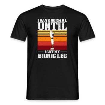 Conception de jambe bionique pour prothèses de jambe - T-shirt homme - noir - Devant - AI Model Male 178 light (178cm)