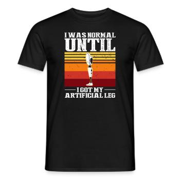 Conception de jambe bionique pour prothèses de jambe - T-shirt homme - noir - Devant - AI Model Male 178 light (178cm)