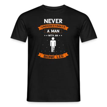 Conception de prothèses de jambe et prothèses de jambe - T-shirt homme - noir - Devant - AI Model Male 178 light (178cm)