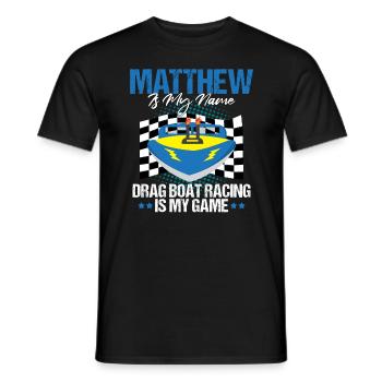 Racing boat design for drag boat racing - Men's T-Shirt - black - Front - AI Model Male 178 light (178cm)