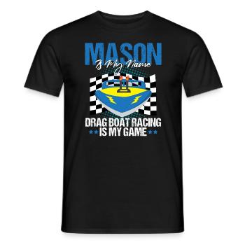 Conception de bateau de traînée pour les conducteurs de bateaux de course - T-shirt homme - noir - Devant - AI Model Male 178 light (178cm)