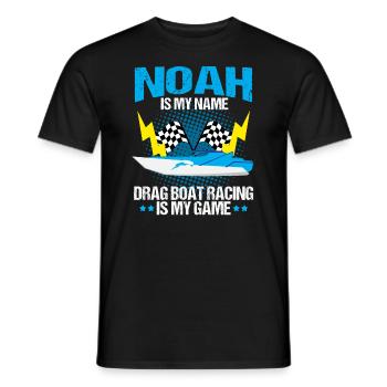 Conception de pilote de bateau de course pour les courses de dragsters - T-shirt homme - noir - Devant - AI Model Male 178 light (178cm)