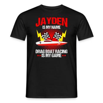 Conception de bateaux de course pour les courses de dragsters - T-shirt homme - noir - Devant - AI Model Male 178 light (178cm)