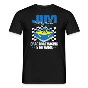 Conception de bateaux de course pour les courses de dragsters - T-shirt homme - noir - Devant - AI Model Male 178 light (178cm)