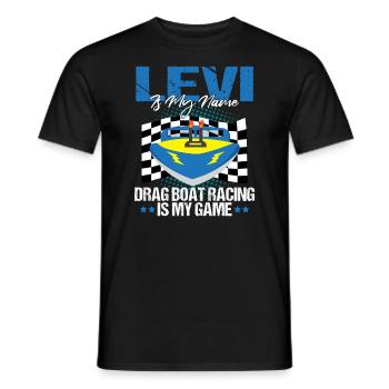 Conception de bateau de traînée pour les conducteurs de bateaux de course - T-shirt homme - noir - Devant - AI Model Male 178 light (178cm)