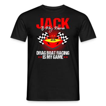 Conception de bateau de traînée pour les conducteurs de bateaux de course - T-shirt homme - noir - Devant - AI Model Male 178 light (178cm)