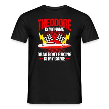 Conception de pilote de bateau de course pour les courses de dragsters - T-shirt homme - noir - Devant - AI Model Male 178 light (178cm)
