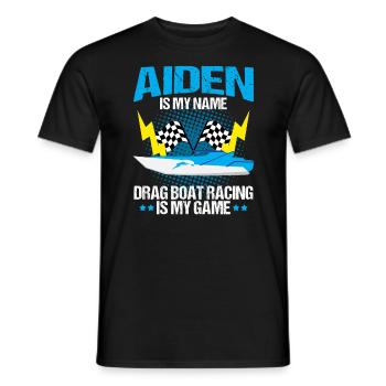 Conception de bateau de traînée pour les conducteurs de bateaux de course - T-shirt homme - noir - Devant - AI Model Male 178 light (178cm)