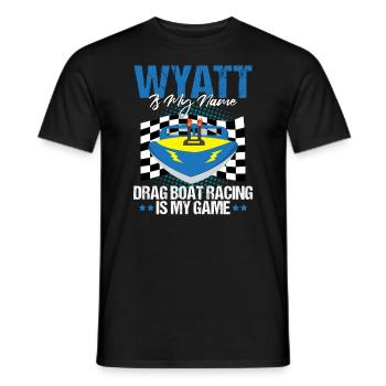 Conception de bateaux de course pour les courses de dragsters - T-shirt homme - noir - Devant - AI Model Male 178 light (178cm)