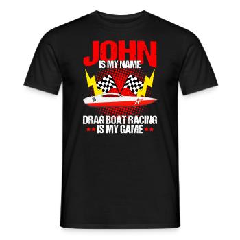 Conception de pilote de bateau de course pour les courses de dragsters - T-shirt homme - noir - Devant - AI Model Male 178 light (178cm)