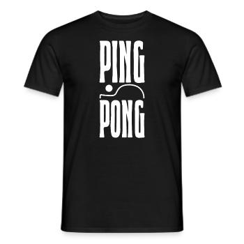 Ping Pong outfit with table tennis bat - Men's T-Shirt - black - Front - AI Model Male 178 light (178cm)